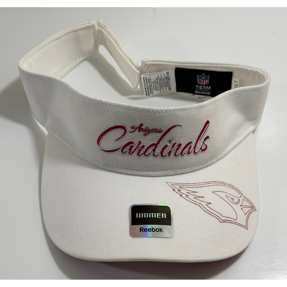 Reebok‎ Visor Womens White Arizona Cardinals NFL Embroidered Adjustable Hat